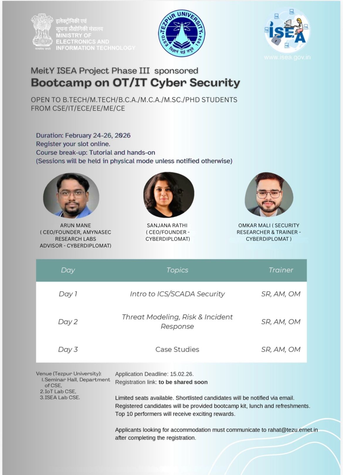 MeitY–ISEA OT/IT Cyber Security Bootcamp 2026